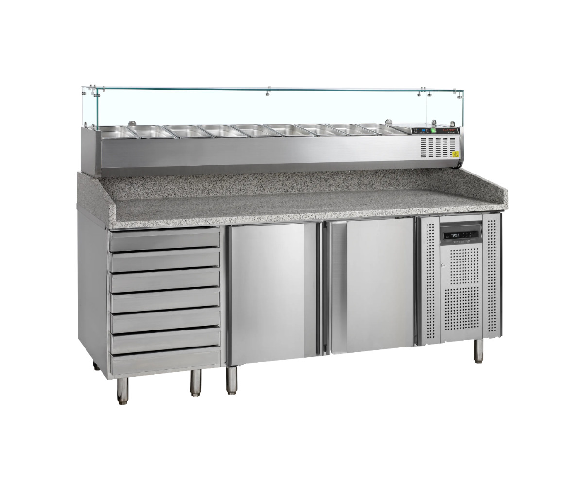 Стіл холодильний для піци TEFCOLD-PT1310 + GVC38-200