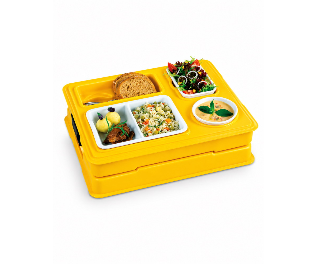 Термоподнос с замком и с комплектом посуды Menu Mobile