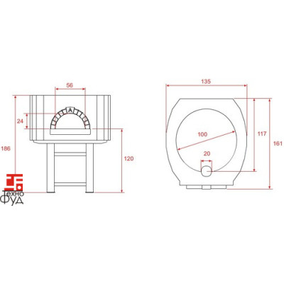 Дровяная печь для пиццы Design D120S