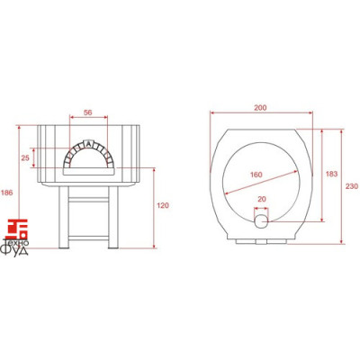 ДРОВЯНАЯ ПЕЧЬ ДЛЯ ПИЦЦЫ DESIGN D160S