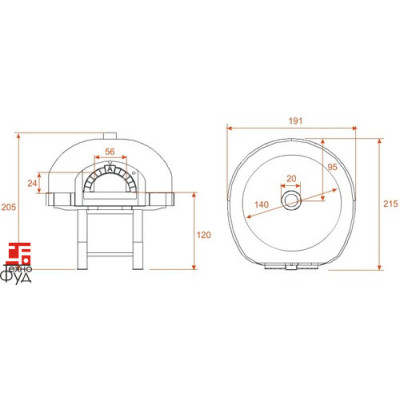 ДРОВЯНАЯ ПЕЧЬ ДЛЯ ПИЦЦЫ DESIGN D140K\Silicone Coating