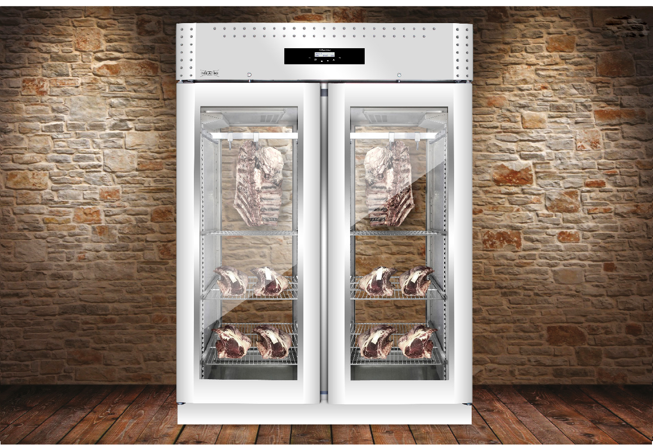 О том, что условный мамонт, хранящийся в прохладном и проветриваемом месте, становится вкуснее и нежнее, знали еще наши древние предки. Со временем люди накопили знания и опытным путем сформировали правила хранения продукта.  Сейчас рецепты сухой выдержки мяса усовершенствованы технологически. За контроль сроков и условий созревания, равно, как и за насыщенность аромата, теперь отвечает специальное климатическое оборудование. О том, что условный мамонт, хранящийся в прохладном и проветриваемом месте, становится вкуснее и нежнее, знали еще наши древние предки. Со временем люди накопили знания и опытным путем сформировали правила хранения продукта.  Сейчас рецепты сухой выдержки мяса усовершенствованы технологически. За контроль сроков и условий созревания, равно, как и за насыщенность аромата, теперь отвечает специальное климатическое оборудование.